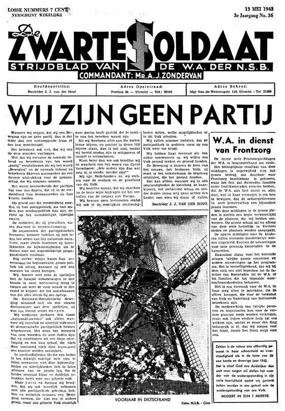 Voorpagina van Het WA-blad, 13 mei 1943